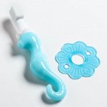 Детская зубная щетка-массажер, «Морской конёк», силиконовая, с ограничителем, от 3 мес., МИКС