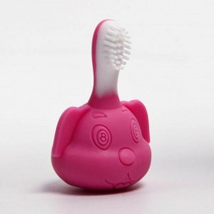 Детская зубная щетка, прорезыватель - массажер «Дружок», силиконовая, цвет МИКС