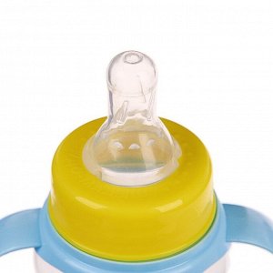 Подарочный детский набор «Весёлый паровозик»: бутылочка для кормления 150 мл + нагрудник детский непромокаемый из махры