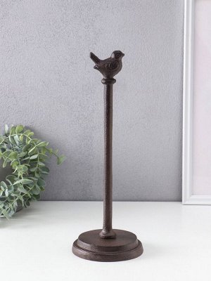 Фигурка чугун, держатель для полотенец бумажных «Птичка», 12x12x33 см