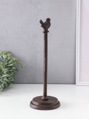 Фигурка чугун, держатель для полотенец бумажных «Птичка», 12x12x33 см