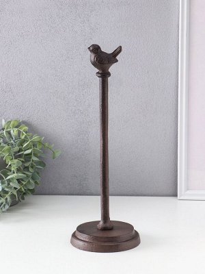 Фигурка чугун, держатель для полотенец бумажных «Птичка», 12x12x33 см