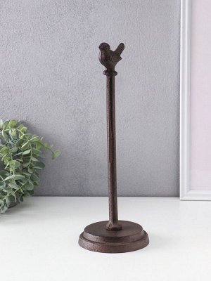 Фигурка чугун, держатель для полотенец бумажных «Птичка», 12x12x33 см