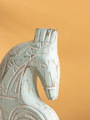 Сувенир «Конь», 25x8.5x37 см, дерево, мятный