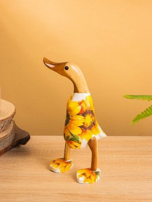 Сувенир «Утка в цветах», 13x10x23 см, дерево