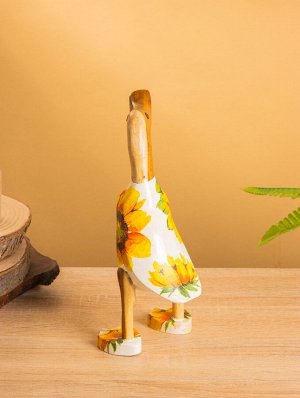 Сувенир «Утка в цветах», 13x10x23 см, дерево