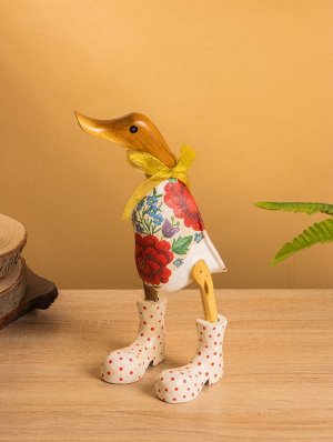 Сувенир «Утка в цветах», 13x9x24 см, дерево