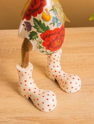 Сувенир «Утка в цветах», 13x9x24 см, дерево