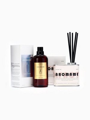 Набор диффузор ароматический "Aromame", белый чай, 500 мл, прямоугольная банка