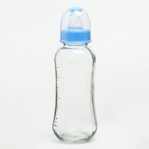 Бутылочка для кормления стеклянная, средний поток, с рисунком, 240 мл, от 0 мес., цвета МИКС