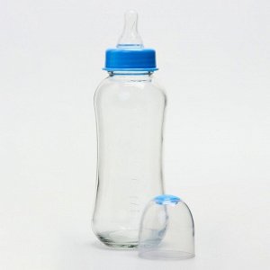 Бутылочка для кормления стеклянная, средний поток, с рисунком, 240 мл, от 0 мес., цвета МИКС