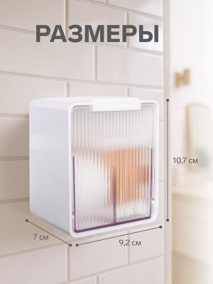 Органайзер настенный, с клеевыми крючками, 2 секции, 9.2x7x10.7 см, белый