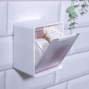 Органайзер настенный, с клеевыми крючками, 2 секции, 9.2x7x10.7 см, белый
