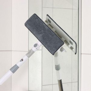Щётка для окон Raccon, фиксатор, стальная телескопическая ручка 65(105) см, водосгон 28,5 см, насадка из микрофибры 28,5x8,5 см