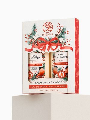 Подарочный набор женский «С Новым годом и Рождеством», гель для душа и пена для ванны 2x250 мл, РЯБИНА