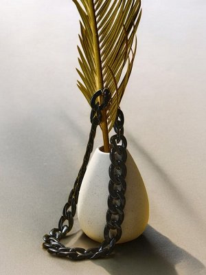 Колье «Цепь» диагональ, цвет чёрный, 45см