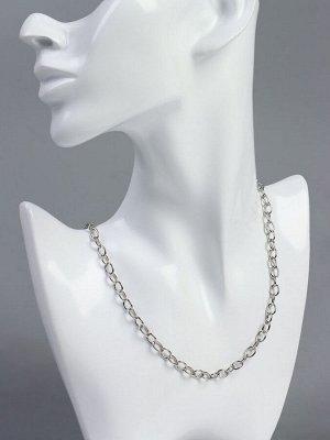Цепочка с карабином, набор 5 шт. L=50 см, 7x5x1 мм, СМ-1935, цвет серебро