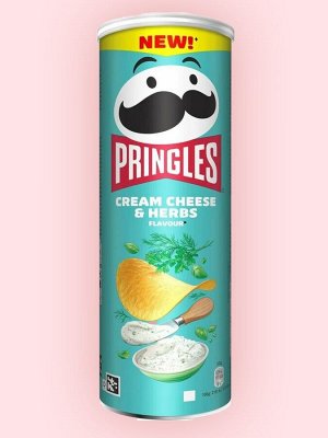 Хрустящие чипсы Pringles вкус Сливочный сыр и травы Cream Cheese&Herbs 165 гр