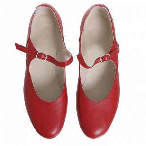 Туфли народные женские, длина по стельке 24 см, цвет красный