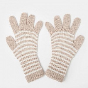 Перчатки для девочки удлинённые, бежевый, размер 16