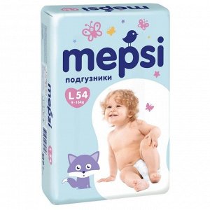 Детские подгузники Mepsi размер L (9-16кг), 54 шт.