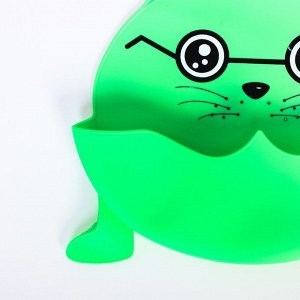 Нагрудник силиконовый "Морской котик", цвет зеленый