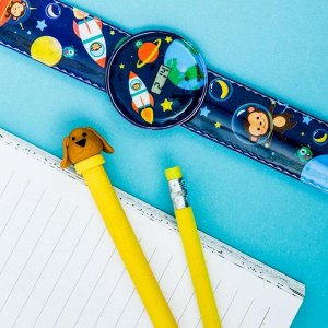 Набор «Космос», часы наручные, ручка, карандаш, 13,5 х 26,5 см