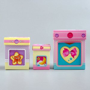 Памятные коробочки для новорожденных, Минни Маус, 3 шт, с местом под фото