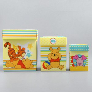 Памятные коробочки для новорожденных, Медвежонок Винни и его друзья, 3 шт, с местом под фото