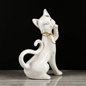 Копилка "Кошка Милена", глазурь, белая, 30 см
