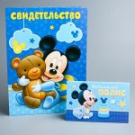 Обложка для документов набор &quot;Мои первые документы&quot;, Микки Маус (новый формат свидетельства)