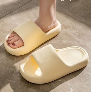 Шлепанцы женские из ЭВА нескользящие, на толстой  подошве, желтый