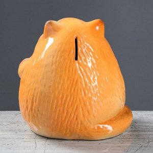 Копилка "Кот с сердцем" оранжевый, 15 см