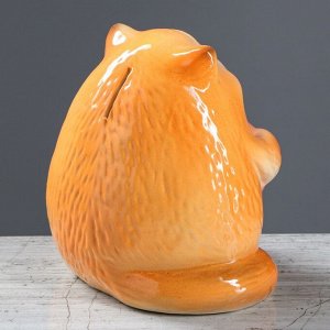 Копилка "Кот с сердцем" оранжевый, 15 см