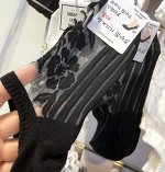Хлопковые корейские носки-следки glalalane, тонкие, прозрачные, нескользящие, M245-1 черный