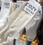 Хлопковые корейские носки-следки COZY, тонкие,L323 Серый