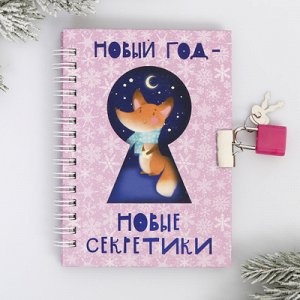 Блокнот с замочком "Заветные тайны", 40л, 10,5х14,7см