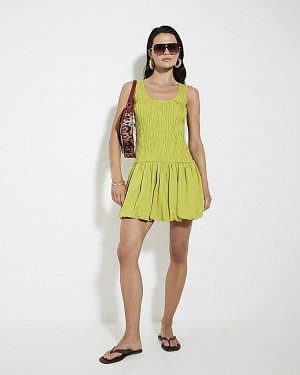 Мини-платье с бахромой и подолом Lime Bubble Hem