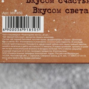 Чай чёрный «Новогодняя почта»: с ароматом груши и шоколада, 20 пирамидок