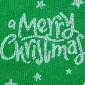 Полотенце махровое Merry Christmas 3, цвет зелёный, размер 50х30 см, 100 % хлопок