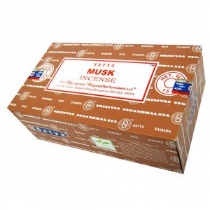 SATYA прямоуг. благовония Musk МУСК 15гр. блок 12шт.