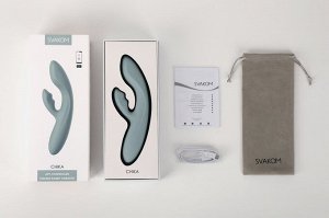 Вибратор-кролик Svakom Chika Turquoise Grey с функцией нагрева
