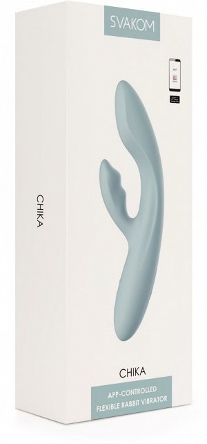 Вибратор-кролик Svakom Chika Turquoise Grey с функцией нагрева