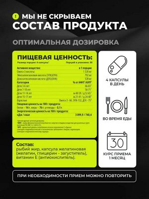 1WIN. Омега 3 высокой концентрации 1320 мг Исландия