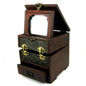 K081-1 Сундук с зеркалом 14,5х13,5х12,5см