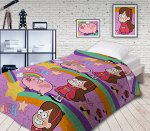 Покрывало Непоседа Gravity Falls Мейбл и Пухля 145х200 хлопок100 бязь стеганое мультиколор