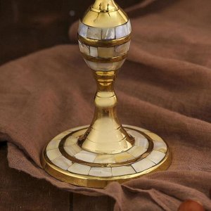 Подсвечник латунь на 5 свечей "Перламутровые отливы" 25,5х25,5х29 см
