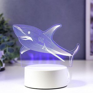 Светильник 3D RISALUX «Акула», LED-ночник, RGB, от сети, 9.5x15x14 см