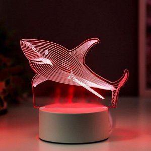Светильник 3D RISALUX «Акула», LED-ночник, RGB, от сети, 9.5x15x14 см