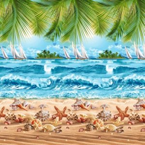 Большое пляжное полотенце Райский уголок (ТД 19724)
